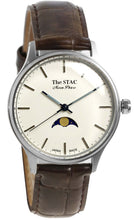 画像をギャラリービューアに読み込む, Classic Moonphase 36mm ムーンフェイズ バーインデックス ホワイトダイヤル ブラウンクロコ型押し