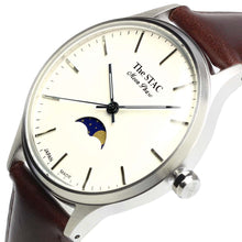 画像をギャラリービューアに読み込む, Classic Moonphase 36mm ムーンフェイズ バーインデックス ホワイトダイヤル ブラウンスムースレザー