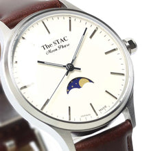 画像をギャラリービューアに読み込む, Classic Moonphase 36mm ムーンフェイズ バーインデックス ホワイトダイヤル ブラウンスムースレザー