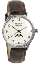 画像をギャラリービューアに読み込む, Classic Moonphase 36mm ムーンフェイズ アラビアインデックス ホワイトダイヤル ブラウンクロコ型押し