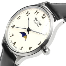 画像をギャラリービューアに読み込む, Classic Moonphase 36mm ムーンフェイズ アラビアインデックス ホワイトダイヤル ブラックスムースレザー