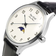 画像をギャラリービューアに読み込む, Classic Moonphase 36mm ムーンフェイズ アラビアインデックス ホワイトダイヤル ブラッククロコ型押し