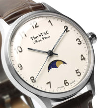 画像をギャラリービューアに読み込む, Classic Moonphase 36mm ムーンフェイズ アラビアインデックス ホワイトダイヤル ブラウンクロコ型押し