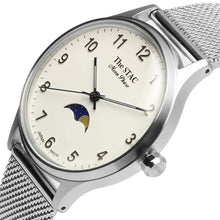 画像をギャラリービューアに読み込む, Classic Moonphase 36mm ムーンフェイズ アラビアインデックス ホワイトダイヤル ステンレスメッシュベルト