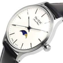 画像をギャラリービューアに読み込む, Classic Moonphase 36mm ムーンフェイズ バーインデックス ホワイトダイヤル ブラックスムースレザー