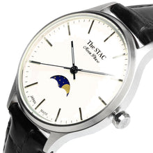 画像をギャラリービューアに読み込む, Classic Moonphase 36mm ムーンフェイズ バーインデックス ホワイトダイヤル ブラッククロコ型押し