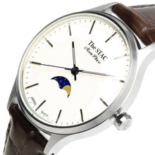 画像をギャラリービューアに読み込む, Classic Moonphase 36mm ムーンフェイズ バーインデックス ホワイトダイヤル ブラウンクロコ型押し