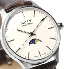 画像をギャラリービューアに読み込む, Classic Moonphase 36mm ムーンフェイズ バーインデックス ホワイトダイヤル ブラウンクロコ型押し