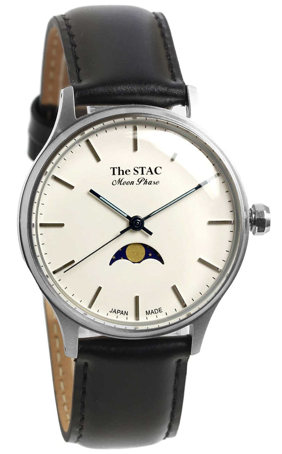 Classic Moonphase 36mm ムーンフェイズ バーインデックス ホワイトダイヤル ブラックスムースレザー