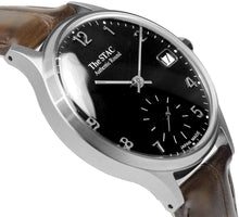 画像をギャラリービューアに読み込む, Authentic Round 36mm アラビアインデックス ブラックダイヤル ブラウンクロコ型押しレザー