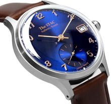 画像をギャラリービューアに読み込む, Authentic Round 36mm アラビアインデックス ブルーダイヤル ブラウンスムースレザー