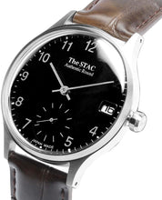 画像をギャラリービューアに読み込む, Authentic Round 36mm アラビアインデックス ブラックダイヤル ブラウンクロコ型押しレザー