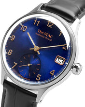 画像をギャラリービューアに読み込む, Authentic Round 36mm アラビアインデックス ブルーダイヤル ブラッククロコ型押しレザー