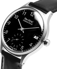 画像をギャラリービューアに読み込む, Authentic Round 36mm アラビアインデックス ブラックダイヤル ブラッククロコ型押しレザー