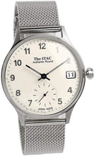 画像をギャラリービューアに読み込む, Authentic Round 36mm アラビアインデックス ホワイトダイヤル ステンレスメッシュベルト