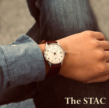 画像をギャラリービューアに読み込む, Authentic Round 36mm アラビアインデックス ホワイトダイヤル ブラウンスムースレザー