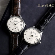 画像をギャラリービューアに読み込む, Authentic Round 36mm アラビアインデックス ホワイトダイヤル ブラウンクロコ型押しレザー