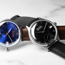 画像をギャラリービューアに読み込む, Authentic Round 36mm アラビアインデックス ブラックダイヤル ブラックスムースレザー