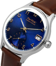 画像をギャラリービューアに読み込む, Authentic Round 36mm アラビアインデックス ブルーダイヤル ブラウンスムースレザー