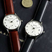 画像をギャラリービューアに読み込む, Authentic Round 36mm バーインデックス ホワイトダイヤル ブラックスムースレザー