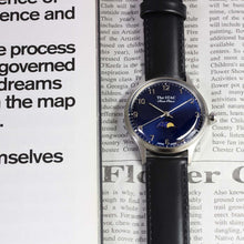画像をギャラリービューアに読み込む, Classic Moonphase 36mm ムーンフェイズ アラビアインデックス ブルーダイヤル ブラックスムースレザー