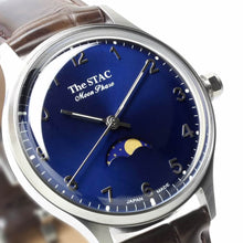 画像をギャラリービューアに読み込む, Classic Moonphase 36mm ムーンフェイズ アラビアインデックス ブルーダイヤル ブラウンクロコ型押し