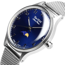 画像をギャラリービューアに読み込む, Classic Moonphase 36mm ムーンフェイズ アラビアインデックス ブルーダイヤル ステンレスメッシュベルト