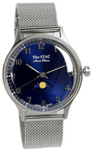 画像をギャラリービューアに読み込む, Classic Moonphase 36mm ムーンフェイズ アラビアインデックス ブルーダイヤル ステンレスメッシュベルト