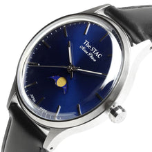 画像をギャラリービューアに読み込む, Classic Moonphase 36mm ムーンフェイズ バーインデックス ブルーダイヤル ブラックスムースレザー
