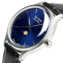 画像をギャラリービューアに読み込む, Classic Moonphase 36mm ムーンフェイズ バーインデックス ブルーダイヤル ブラッククロコ型押し