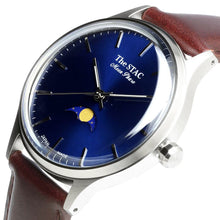 画像をギャラリービューアに読み込む, Classic Moonphase 36mm ムーンフェイズ バーインデックス ブルーダイヤル ブラウンスムースレザー