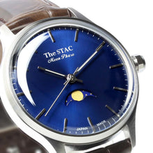 画像をギャラリービューアに読み込む, Classic Moonphase 36mm ムーンフェイズ バーインデックス ブルーダイヤル ブラウンクロコ型押し