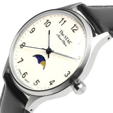 Load image into Gallery viewer, Classic Moonphase 36mm Moonphase Arabic numerals White dial Black smooth leather
