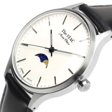 Load image into Gallery viewer, Classic Moonphase 36mm Moonphase Bar Index White Dial Black Smooth Leather
