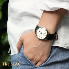 Load image into Gallery viewer, Authentic Round 36mm Arabic numerals White dial Black smooth leather
