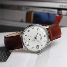 Load image into Gallery viewer, Authentic Round 36mm Arabic numerals White dial Brown smooth leather
