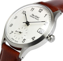 Load image into Gallery viewer, Authentic Round 36mm Arabic numerals White dial Brown smooth leather
