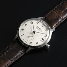 Load image into Gallery viewer, Authentic Round 36mm Arabic numerals White dial Brown croco embossed leather
