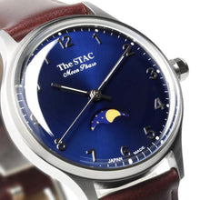Load image into Gallery viewer, Classic Moonphase 36mm Moonphase Arabic numerals Blue Dial Brown Smooth Leather

