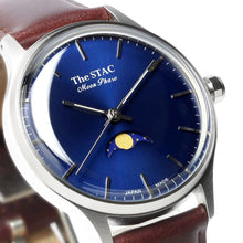 Load image into Gallery viewer, Classic Moonphase 36mm Moonphase Bar Index Blue Dial Brown Smooth Leather
